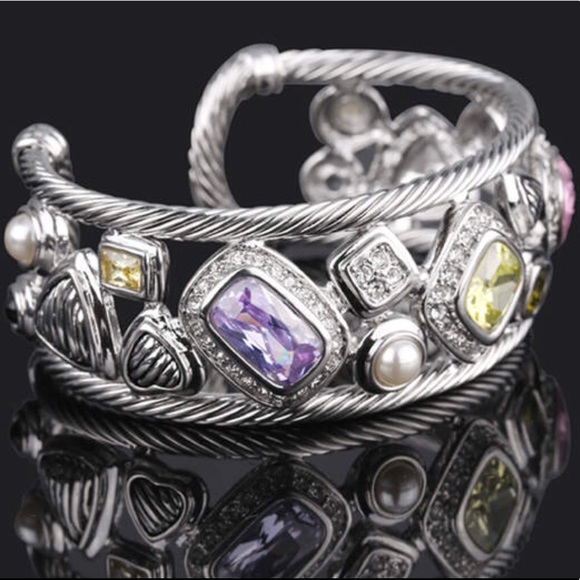 Crystal Cable Wired Bangle Bracelet New - Picture 3 of 5